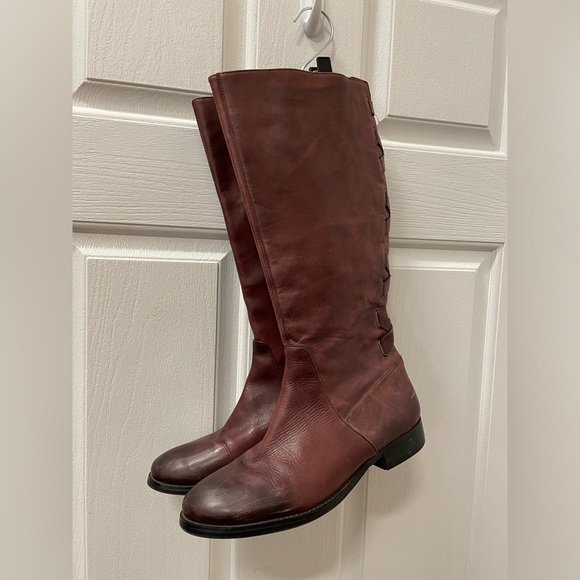 Arturo Chiang Knee High Riding Boots Size 10M Burgundy 16” - Picture 2 of 11